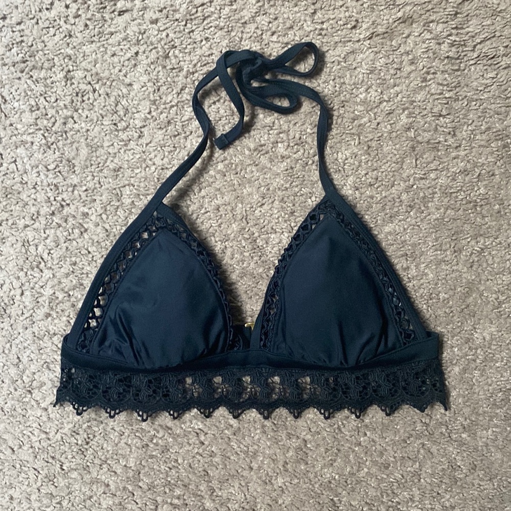 Lacey Black Triangle Bikini Top